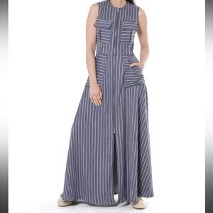 HILTON HOLLIS ZIPPER DENIM MAXI DRESS SIZE 10